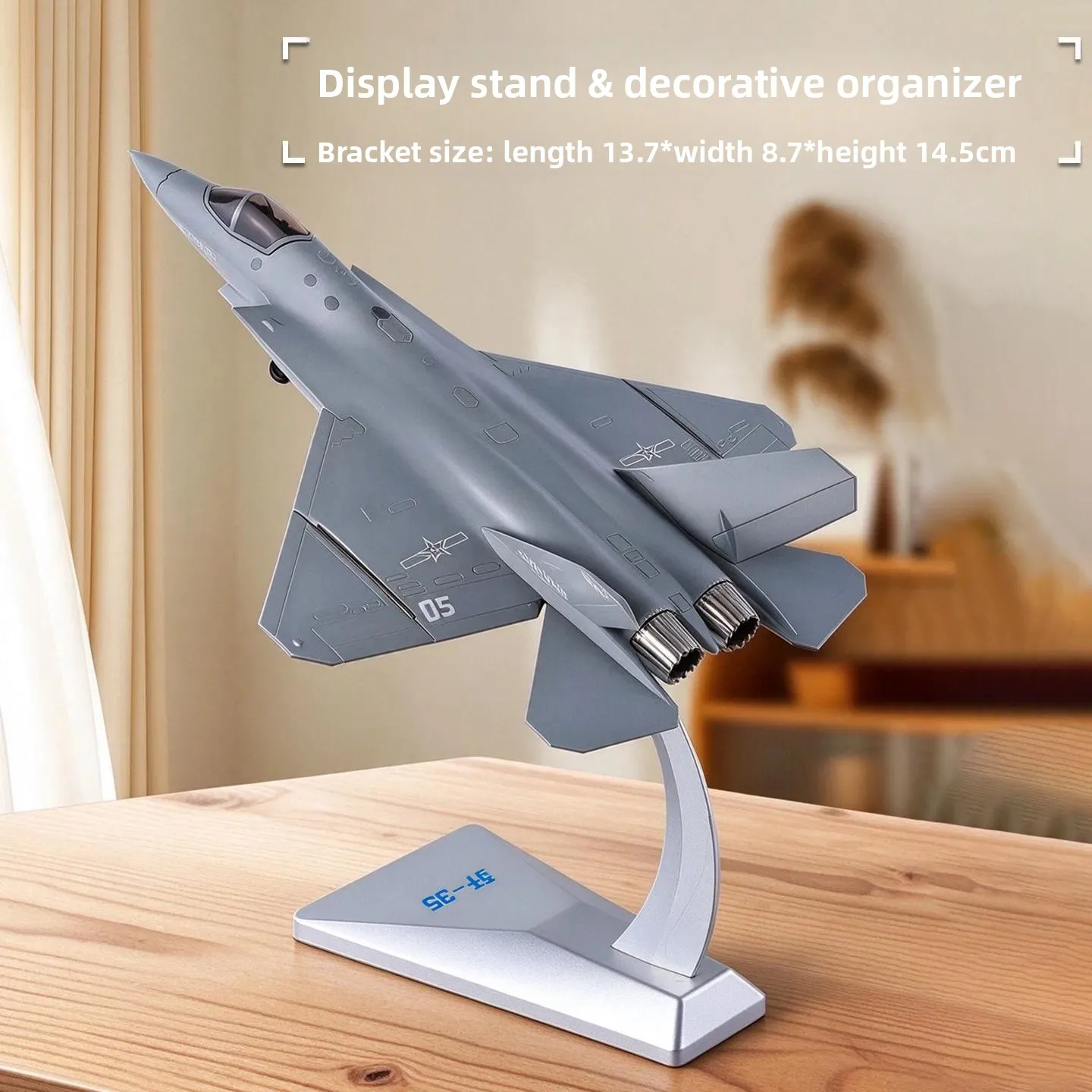 1:72 J-35 Carrier Based Fighter Alloy Plane Model Diecast Military Aircraft with Display Stand