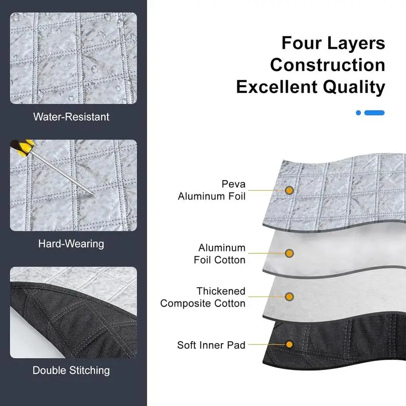 Winter Car Windshield Snow Cover Sun Shade Durable Ice Frost Rain Dust Guard Protector for All Season Weather Protection