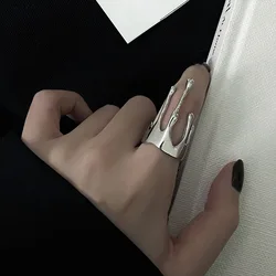 Retro Irregular Water Drop Dripping Ring For Women Silver Color Punk Gothic Open Ring Unisex Designer Jewelry Accessories Gift