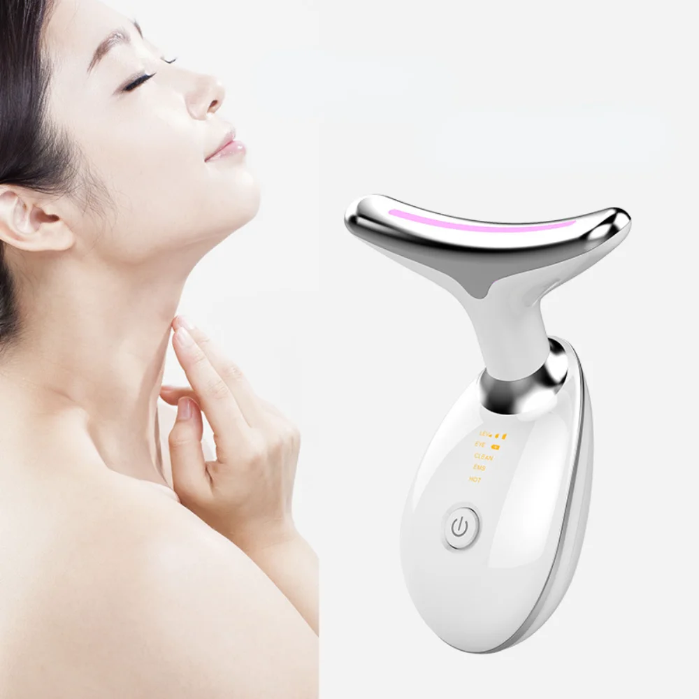 

Anti-aging Neck Beauty Device 3 Colors LED Photon Therapy Skin Tighten Reduce Double Chin Anti Wrinkle Neck Massage Instrument