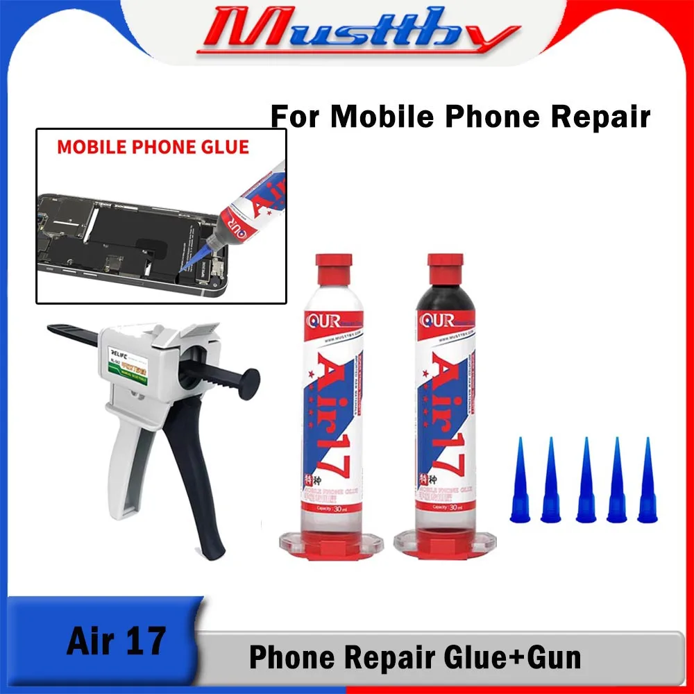 musttby forte adesivo air17 para o telefone movel tampa traseira quadro central moldura pasta termica do silicone ferramenta do reparo do toque 01