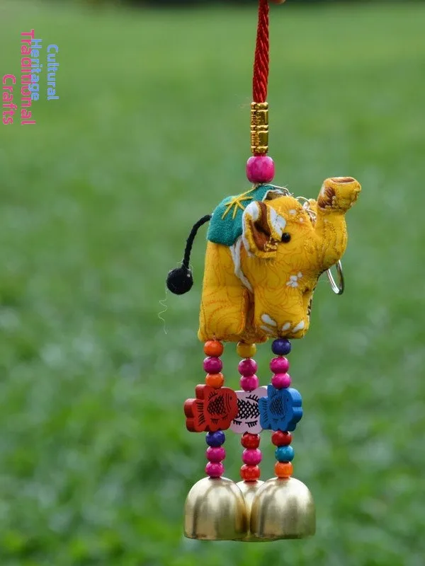 جرس معدني على شكل فيل كرتوني بأسلوب عرقي من يونان، زخرفة جذابة للثروة، جرس نحاسي مميز لديكور المنزل #4