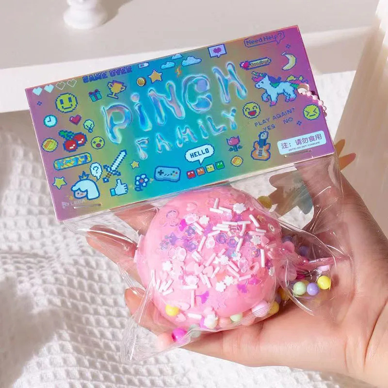 Jouet anti-stress en forme de gâteau ou de beignet, grand jouet sensoriel pour enfants et adultes, pour la relaxation et la réduction de l'anxiété, à presser, cadeaux