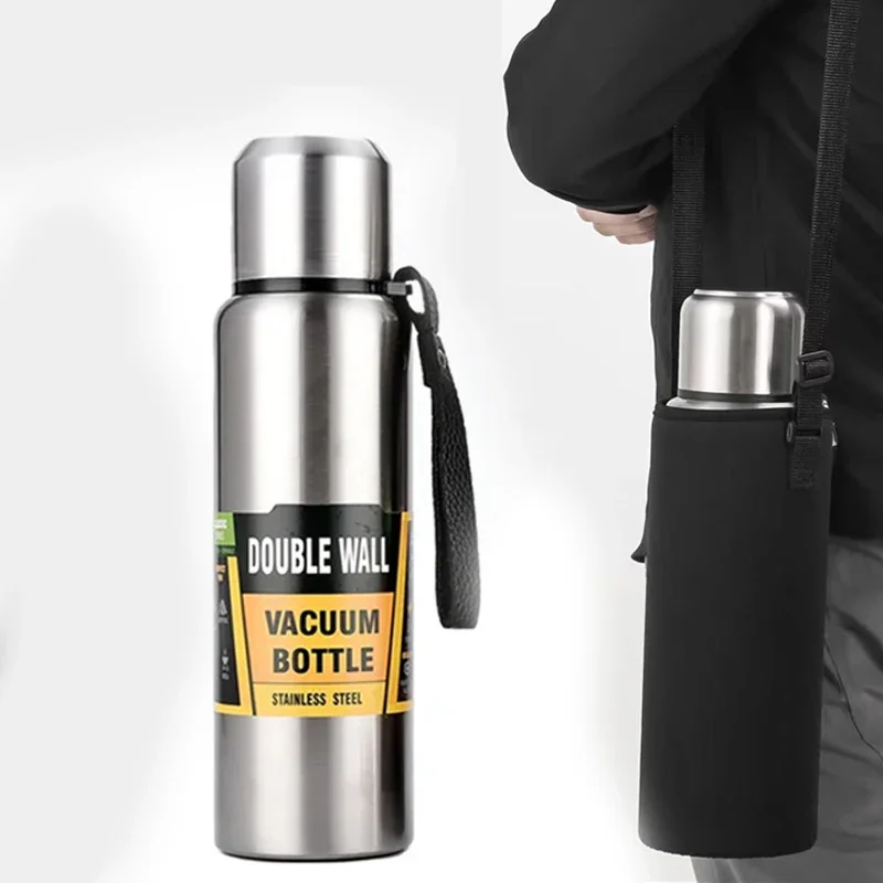 500-1500ml o dużej pojemności butelka termiczna termos ze stali nierdzewnej przenośne kubek z izolacją szczelna czajnik wodny sportowych