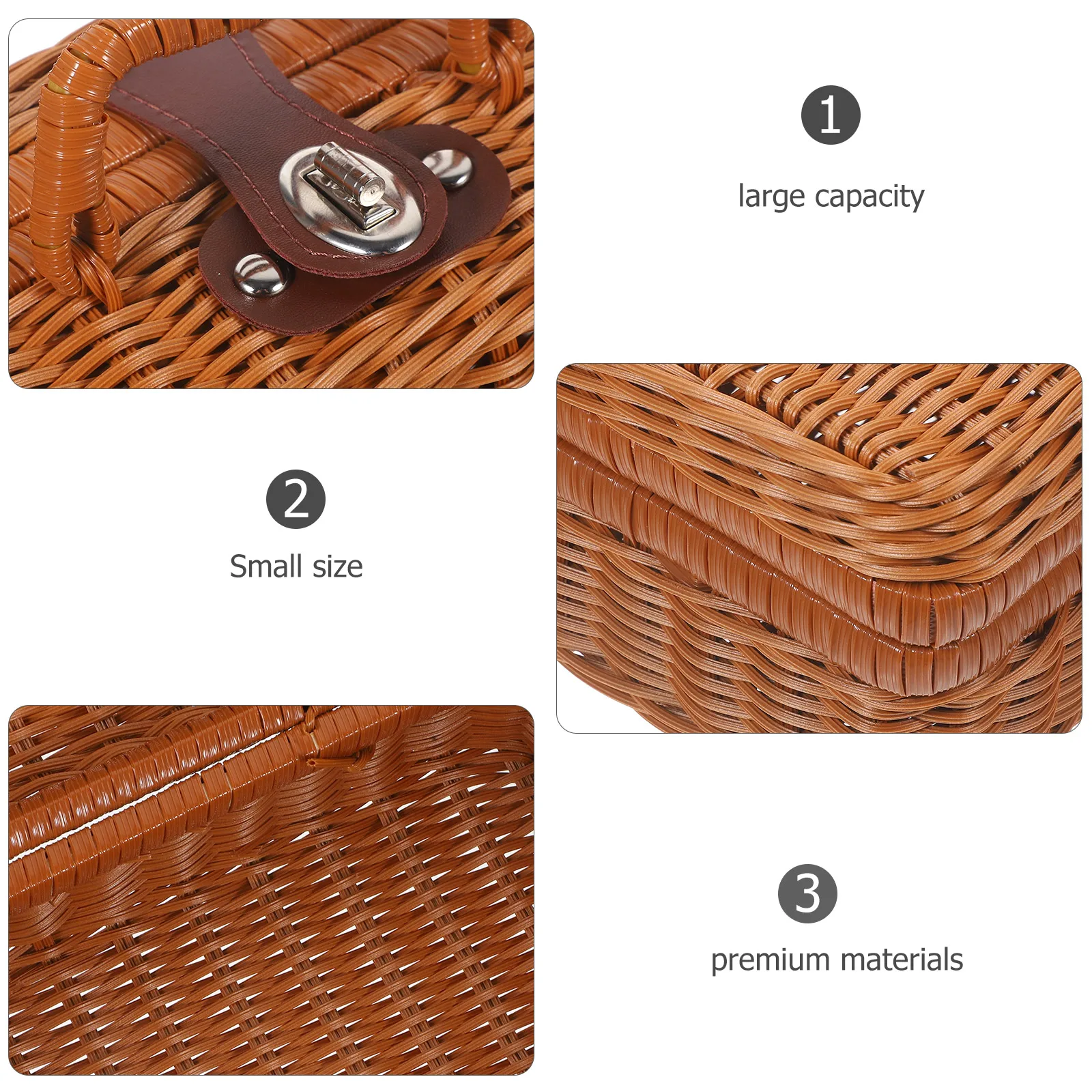 

Imitation Rattan Box Vintage Suitcase Large Capacity Woven Retro Style Suitcase Handcrafted Home Decor Retro Style