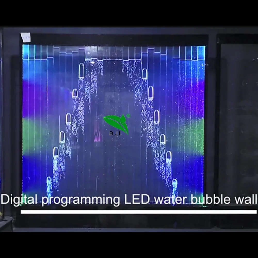 Rainbow Color Changing LED Wall Light, Programação Digital, Dancing Fountain, Bubble Water, Decoração de interiores