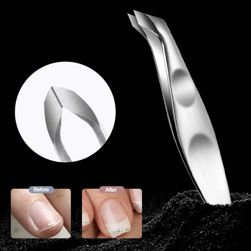 Nagel Roestvrijstalen Schaar Dode Huid Verwijderen Pincet Barb Cuticula Schoon Tool Nagel Squeeze Straight Cuticula Manicure Tool