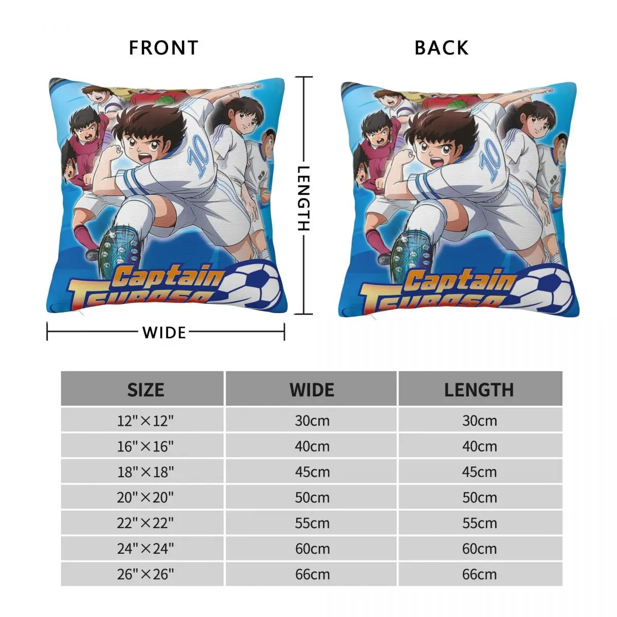 Captain Tsubasa Anime Pillowcase Printing Polyester Cushion Cover cartoon young football player Pillow Case Cover Home 45X45cm