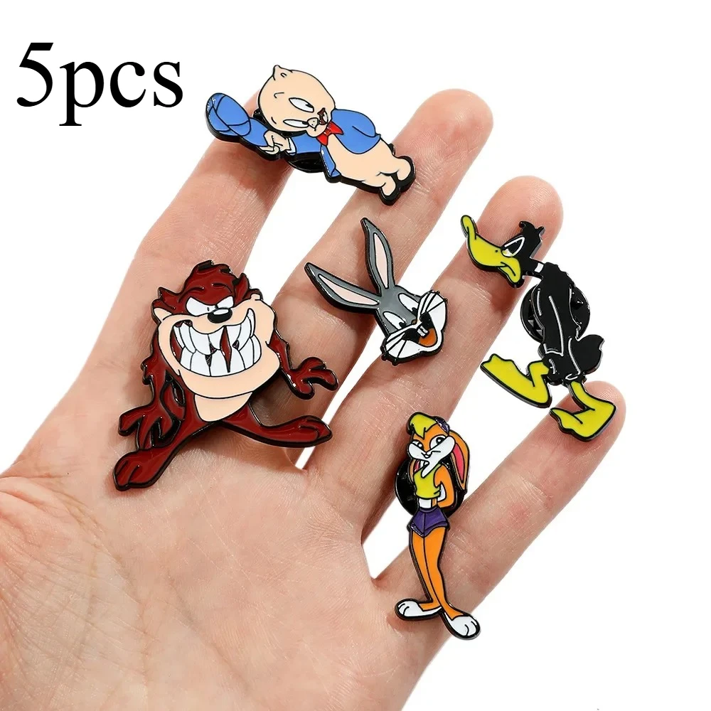 Set Rabbit Lapel Pins for Backpack Men Women's Brooches Decorative Enamel Pins Bunny Badges Jewelry Accessories Kids' Gifts