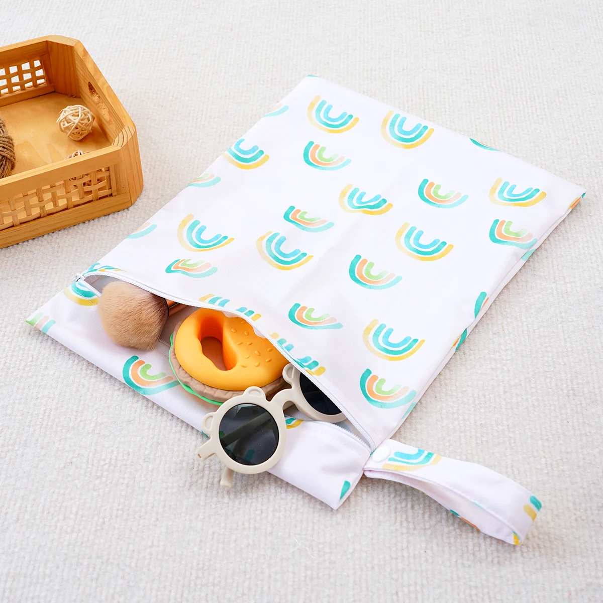 Sacs secs et humides imperméables 2 pièces/ensemble 26x36cm, pour voyage, plage, piscine, maillot de bain, sac de rangement de couches Portable réutilisable pour bébé