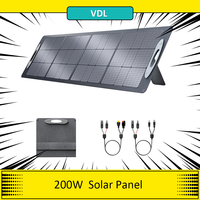 VDL POWER 200W Foldable Portable Solar Panel, 20V Monocrystalline Cell, Adjustable Kickstand, 23.5% Conversion Efficiency, IP67