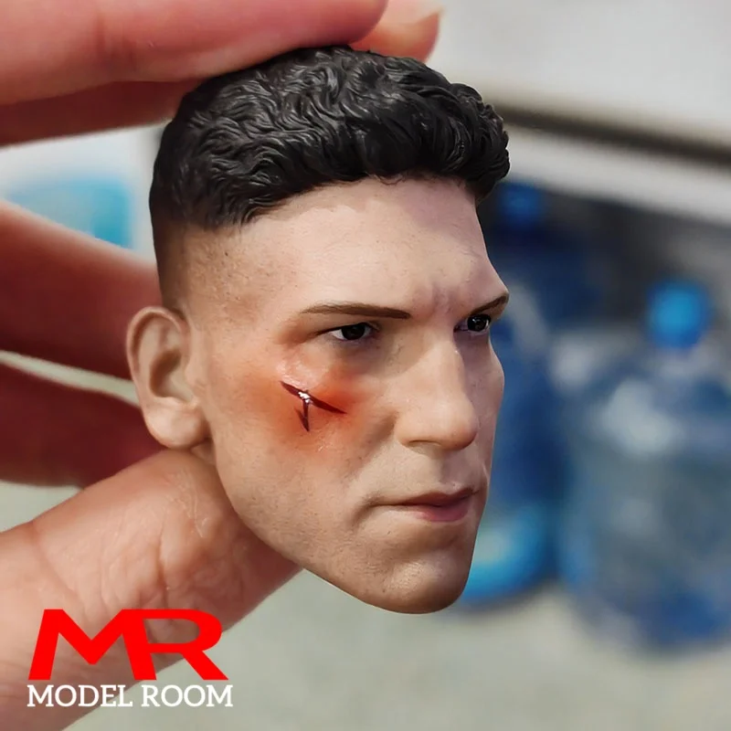 Jon Bernthal Normal verletztes Kopfskulptur-Schnitzmodell im Maßstab 1:6, passend für 12'' männliche Soldat-Actionfigur-Körperpuppen