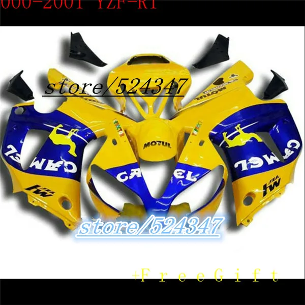 Hey-Perfect custom fairing for  yellow fairings YZF R1 00 01 YZFR1 2000 2001 yzf 1000  bodywork aftermarket for Yamaha