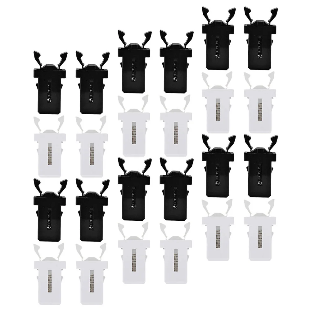 

24 Pcs Trash Can Buckle Universal Lock Reusable Spring Latch Cabinet Door Mini Replacement Black White Fastener Easy