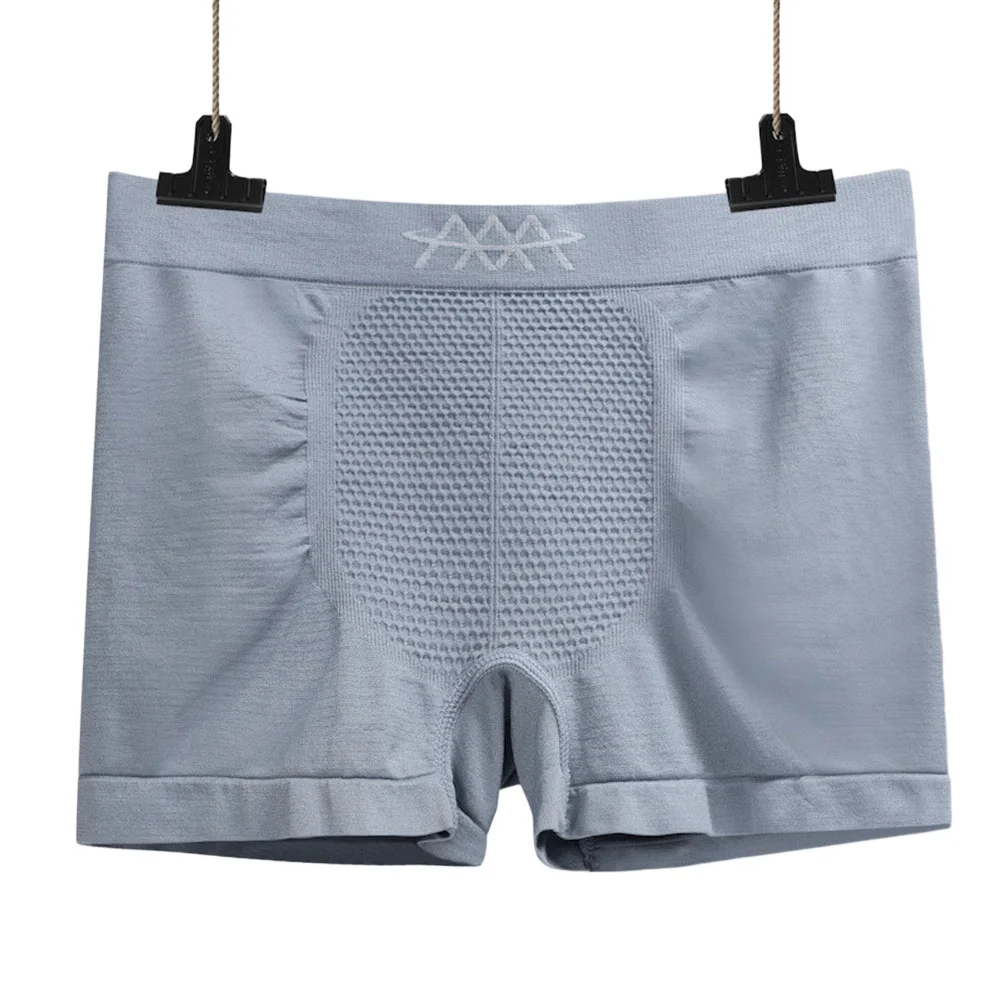 Mens Mid-Waist High-Elastic Seamless Breathable Flat-Front Underwear High Stretch Breathable Sexy Lingerie Trunks