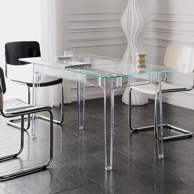 

​​Modern Luxury Square Glass Coffee Tables Nordic Transparent Acrylic Small Space Office Coffee Furniture Stolik Kawowy FYCT​​