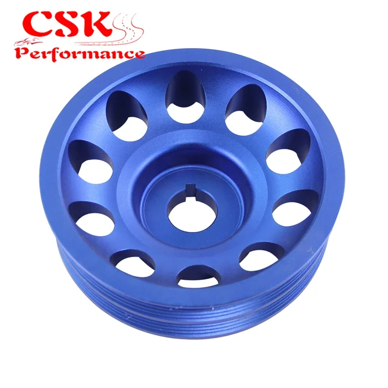 Aluminum Light-Weight Crankshaft Crank Pulley Fits For Subaru Impreza WRX STI Gray/Red/Black/Blue