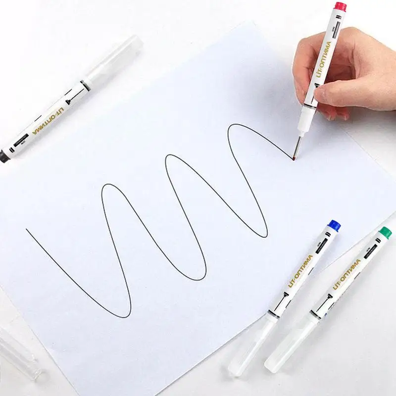 Deep Reach Markers Long Deep Reach Nib Pens Portable Deep Hole Construction Pencil For Metal Processing Glass Automobile