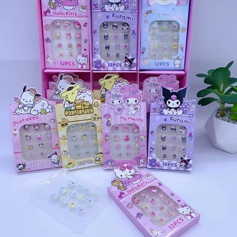 New 6 Box Sanrio Nail Sticker Anime Stickers Fashion Manicure Stickers Manicure Tattoos Set Mymelody Kuromi Cinnamoroll Gift