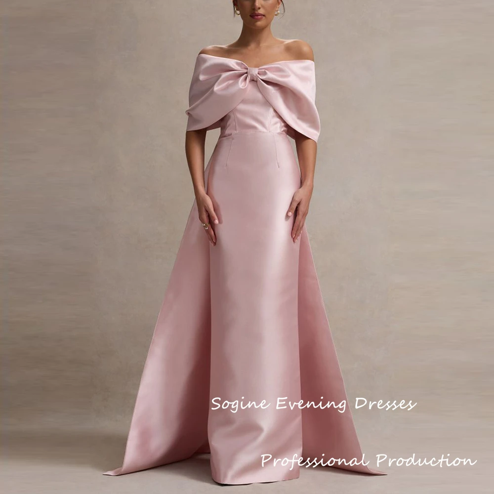 فساتين لحضور الحفلات الموسيقية من الساتان كيب 2025 فستان سهرة ميكادو عالي الجودة للنساء أنيق بفيونكة فساتين حفلات رسمية