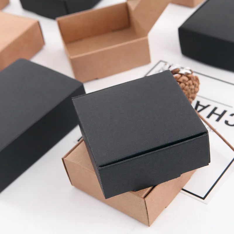 20/50PCS Kraft Paper Gift Boxes Mini Jewelry Packaging Carton Box For Wedding Party Favor Small Cardboard Soap Box