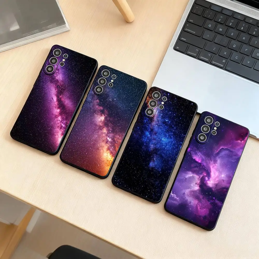 Space For Galaxy Universe  Phone Case Black Silicone Soft For Samsung S25,S24,S21,S22,S23,S30,Ultra,S20,Plus,Fe,Lite Gift