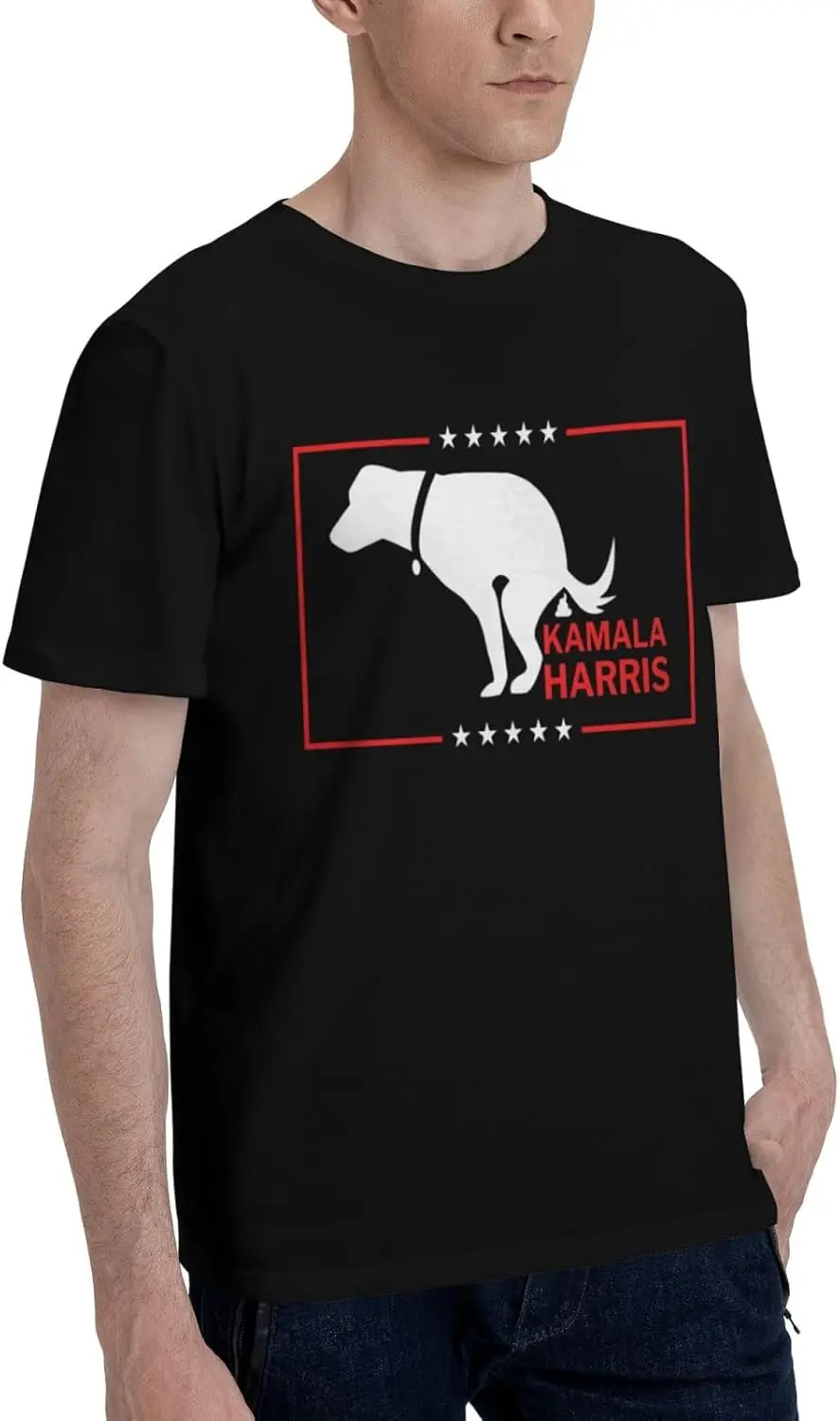 Even My Dog Hates Kamala Harris F K Kamala Harris Men's T-Shirt Classic Short Sleeve Tees Cotton Shirt