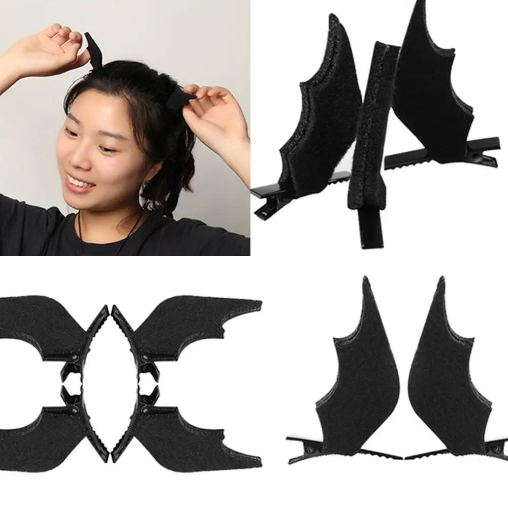 1 Pair Fashion Devil Halloween Dress-up Costume Festival Girls Baby Hair Accessories Bat Wings Hairpins Hair Clips