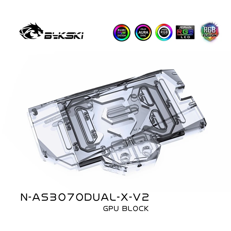 Imagem -03 - Uso do Bloco de Refrigeração da Água de Bykski para Asus Geforce Dupla Tuf Rtx 3070 3060ti 8g Gaming Gpu Cartão Cobertura Completa Radiador de Cobre Luz Rgb