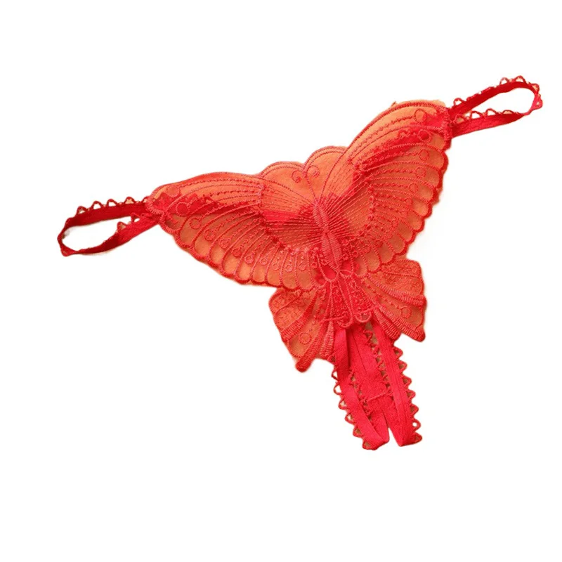 

Sexy Lingerie Lace Thong Women Panties Hot Erotic Open Crotch Crotchless Brief Underwear G-String Thong Butterfly Female T Pants