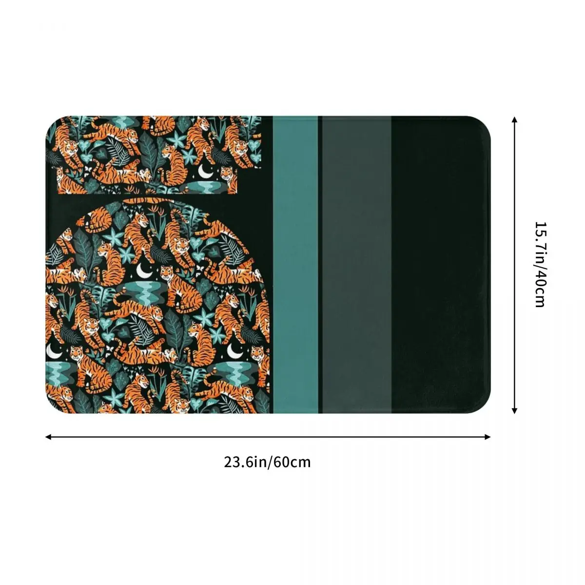 Year Of The Water Tiger - Teal Jungle Non-slip Doormat Floor Mat Washable Carpet Rug for Kitchen Home Bathroom Footpad Mats