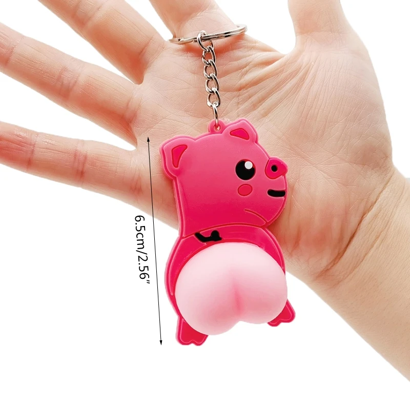 Sensory Squeeze Butt Keyring Fidget Soft Pinch Mini Cartoon Animal for Doll Interactive Toy for Men Women Relaxation Anx