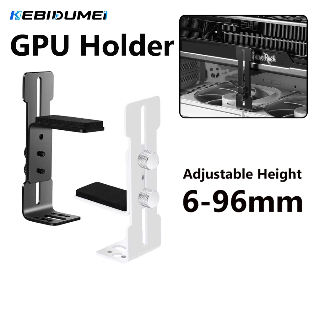 KEBIDUMEI Graphics Card Bracket Adjustable Video Card Bracket GPU Holder 6-96mm Chassis Fan Support Fixed Computer Accessories