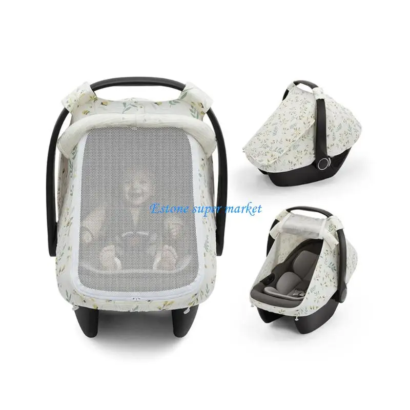 090B 통기성 면화 유아용 자동차 좌석 커버 슬리브 360도 보호 캐노피