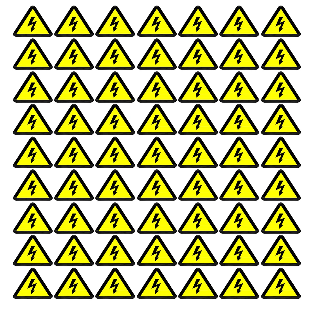 

100 шт. высоковольтные предупреждающие наклейки, водонепроницаемые, маслостойкие, желтые треугольники, знаки «Опасность электрического удара», этикетки для электрических шкафов