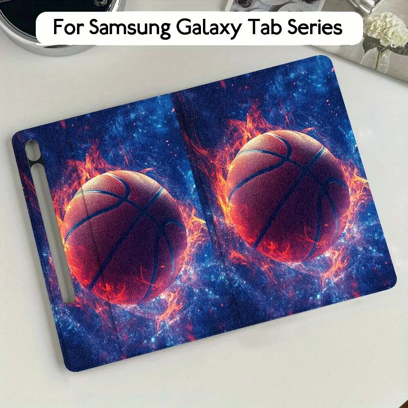 

Sparkling Basketball Football For Samsung Galaxy Tab S9 S10 S6 S7 S8 FE Plus Lite Inch Foldable Cover Tablet Case