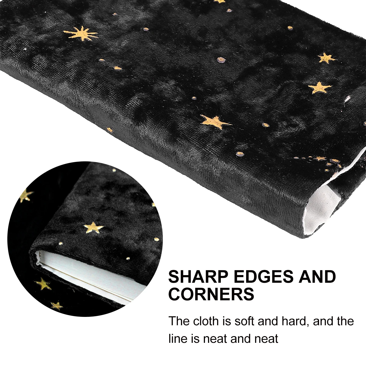 

Gold Stamping Protective Book Cover Black Cloth Protective Eco Friendly Reusable Notebook Cover Book Sleeve