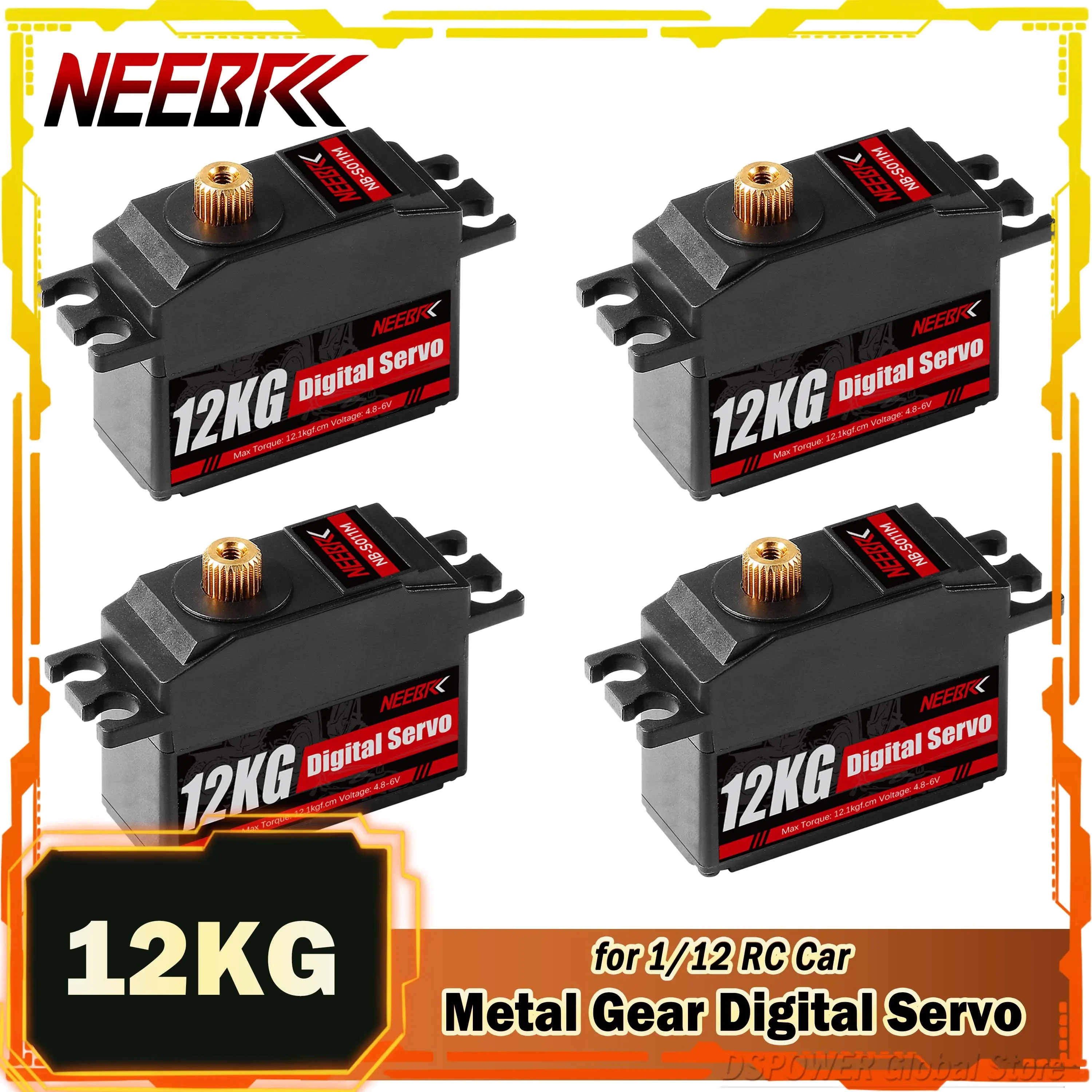 

1/2/4PCS NEEBRC 12KG Metal Gear Digital Servo Waterproof for 1/12 RC Car Wltoys 144001 144010 Monster Helicopter Plane Boat Part