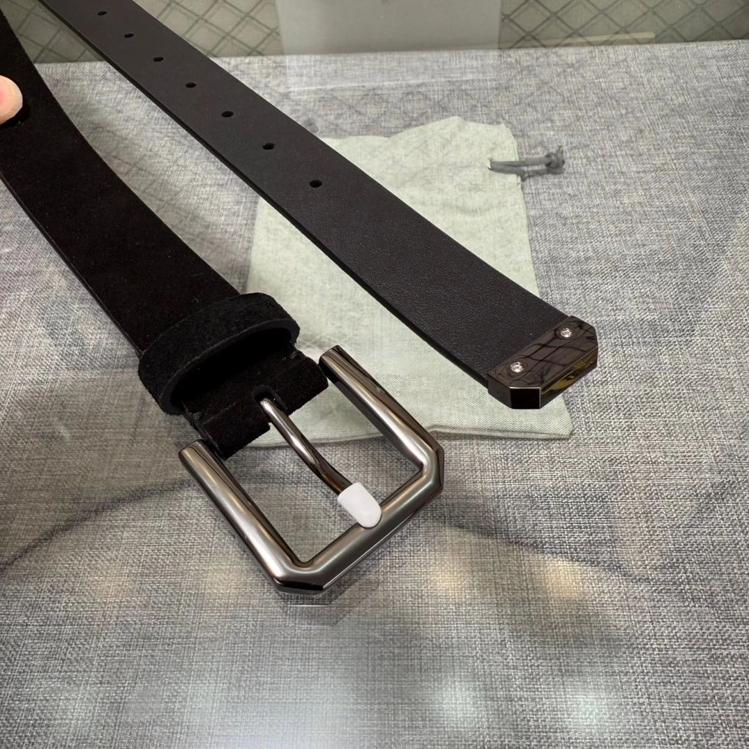 

Handmade Luxury Brand Top-Grain Cowhide Belt Double-Sided Suede Smooth Leather Men's Belt Versatile Formal Casual Holiday Gifts