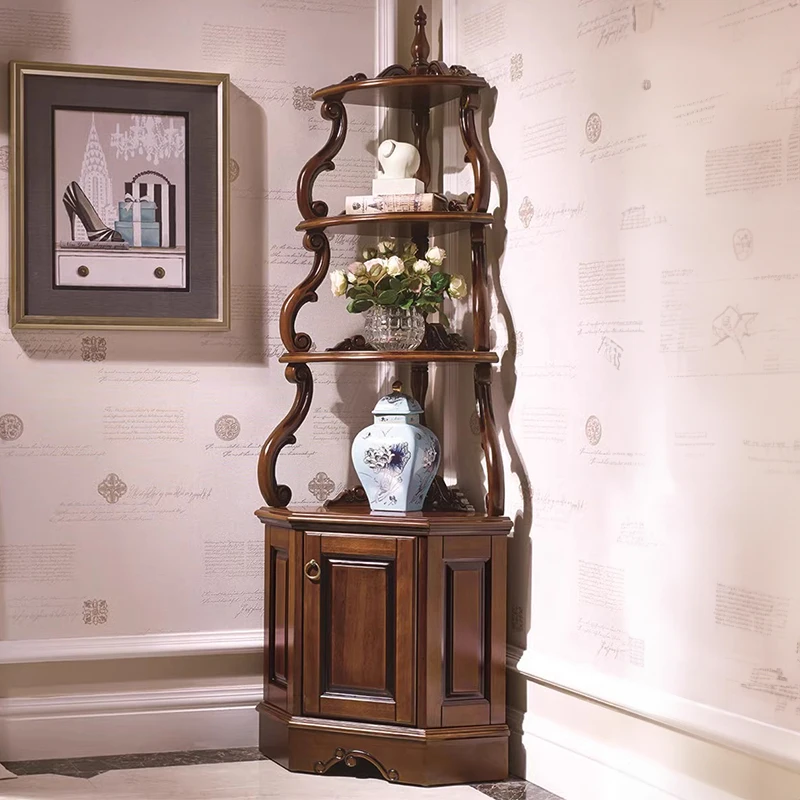 

European all-solid wood triangular cabinet wine living room wall triangular corner corner cabinet American corne