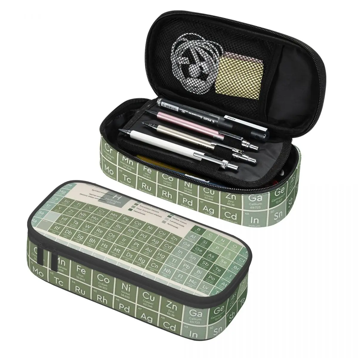 The Periodic Table Of The Elements Evergreen On Sand Pencil Case Pen Holder Storage Stationery Pen Box Pencil Bag for Students
