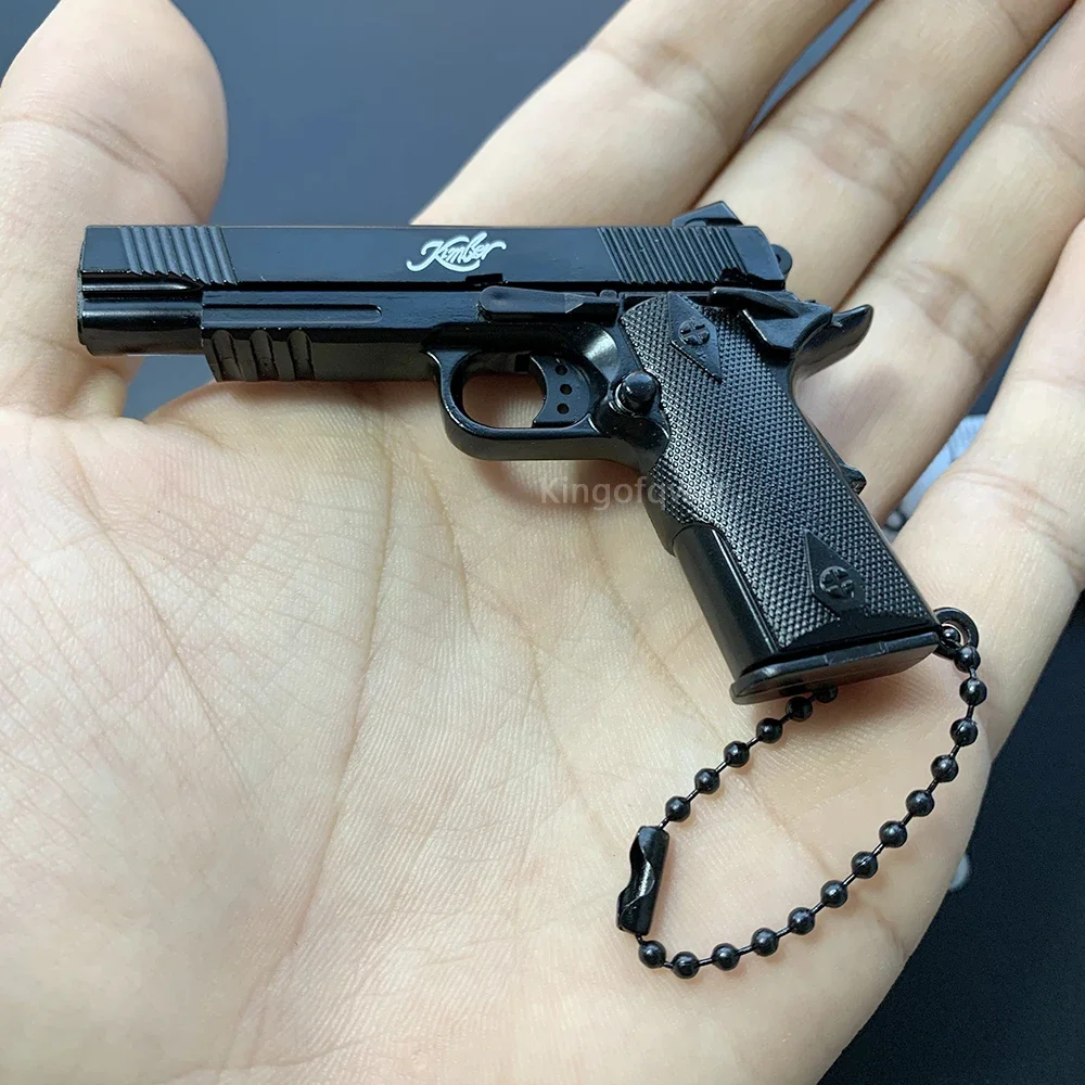 1:3 High Quality Metal 1911 Keychain Model Toy Gun Miniature Alloy Pistol Collection Toy Gift Pendant Actual Pictures