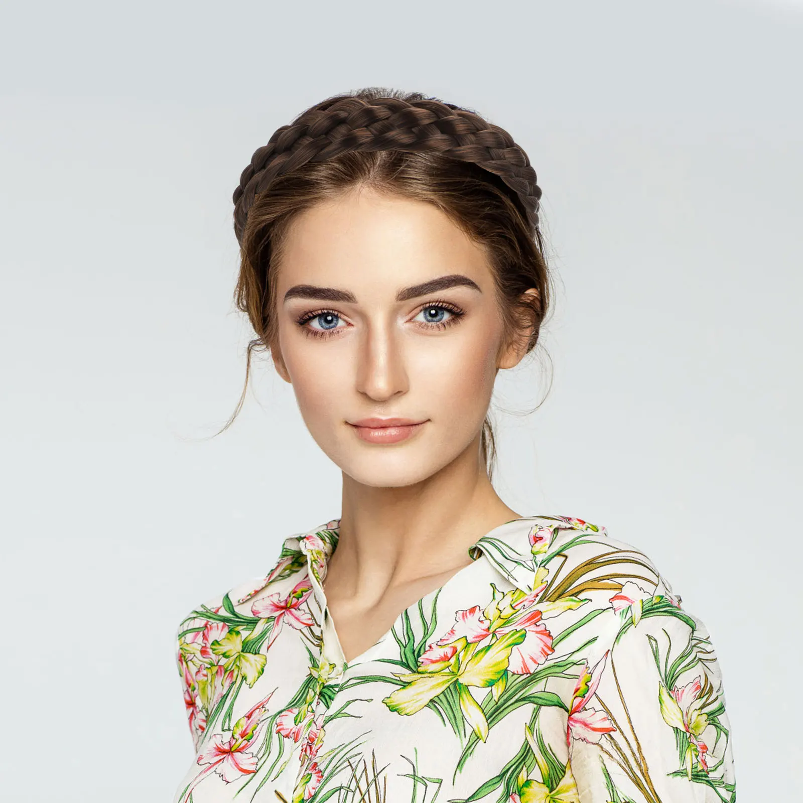 

Braided Hairband Retro Braid Headband Adjustable Size Hair Hoop for Office Party Wedding Casual Braided Hair Hoops Female