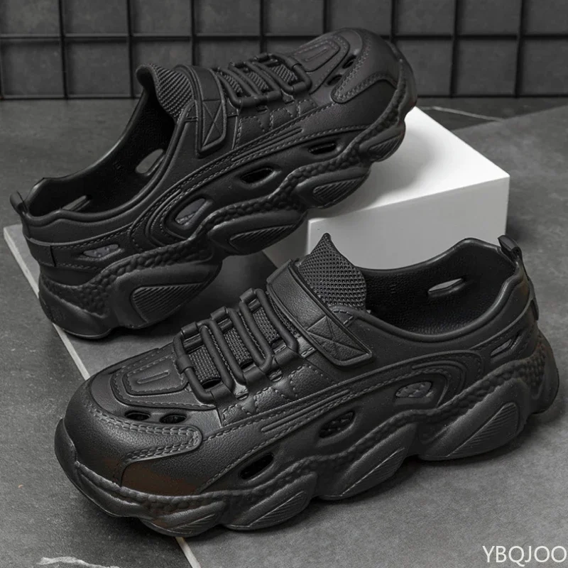 New Men Trendy Sandals Thick soled Non Slip shoes Wear-resistant Fashion One-piece Molded Couple Style Shoes 2025 Homme Zapatos
