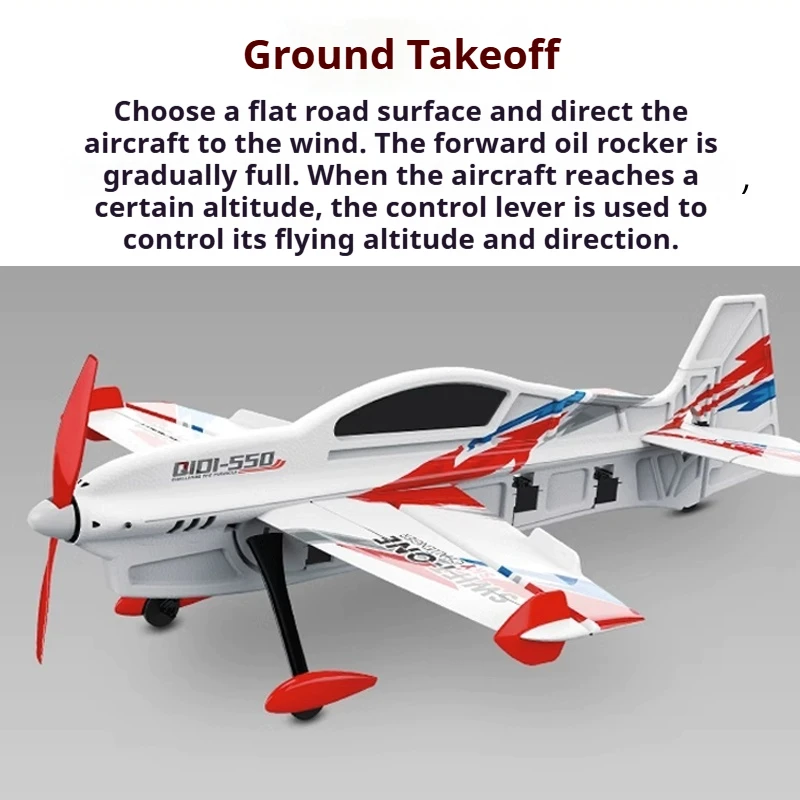 

Qidi-550 6-Channel Stunt Remote Control Aircraft Indoor And Outdoor Fixed Wing Foam Brushless Motor One Button Crane Glider Gift