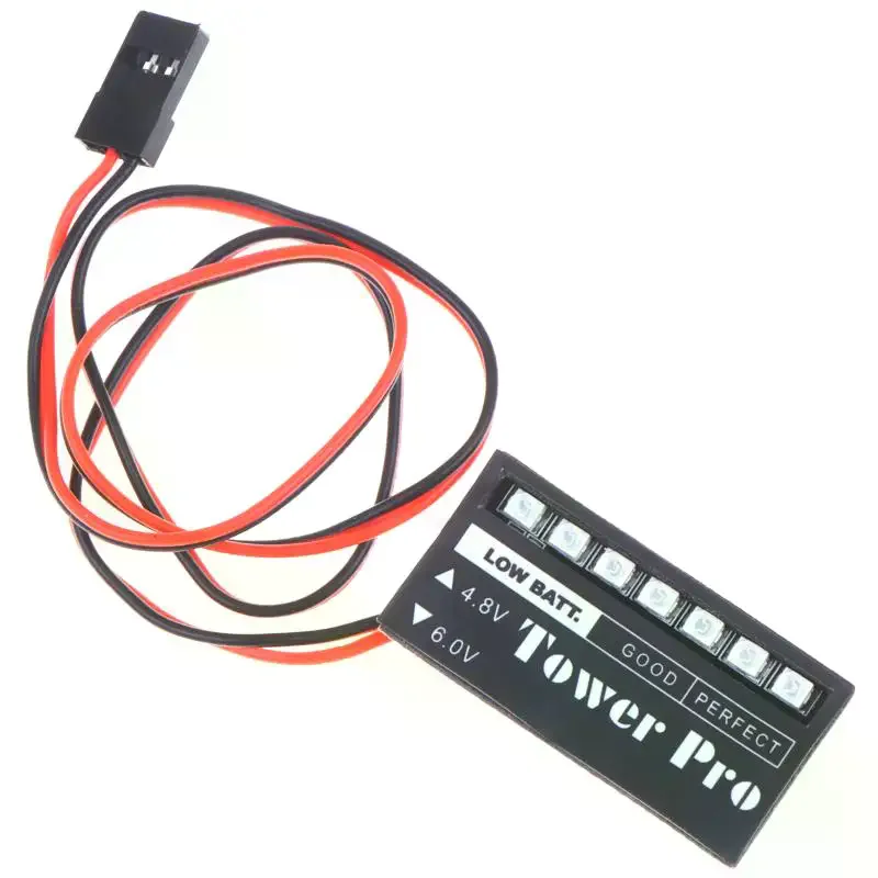 4.8V 6V 7 LED RC Model Receiver Battery Voltage Indicator TOWER-PRO Receiver Electric Power Display Car Auto