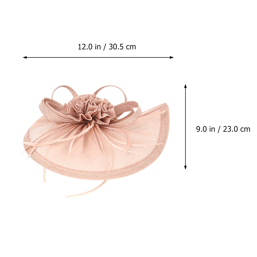 

Mesh Top Hat Headb White Bridal Hats for Tea Party Jacket Veil Imitation Hemp Fascinator Women Wedding Retro Hair Accessory