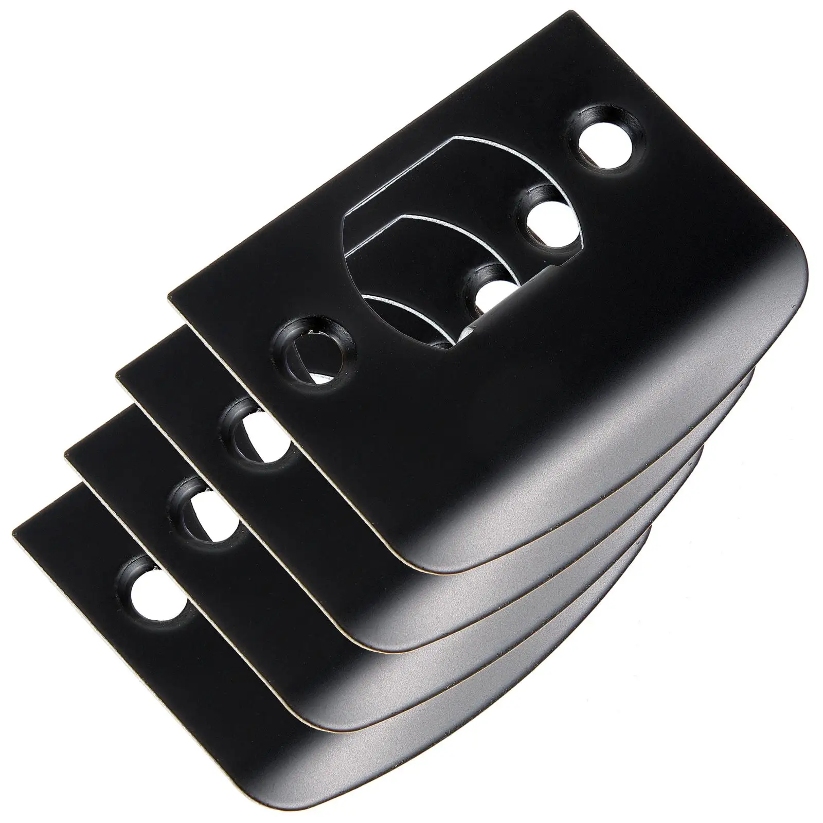 

4pcs Door Plates Lock Guide Door Knob Plate Stainless Steel Black Deadbolt Compatible Doors Reinforcement Kits