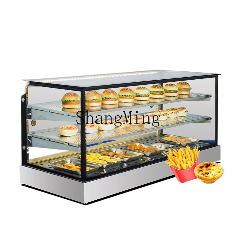 LXY خزانة عرض زجاجية ترموستاتي عازلة للطعام خزانة عرض الدجاج المقلي التجارية