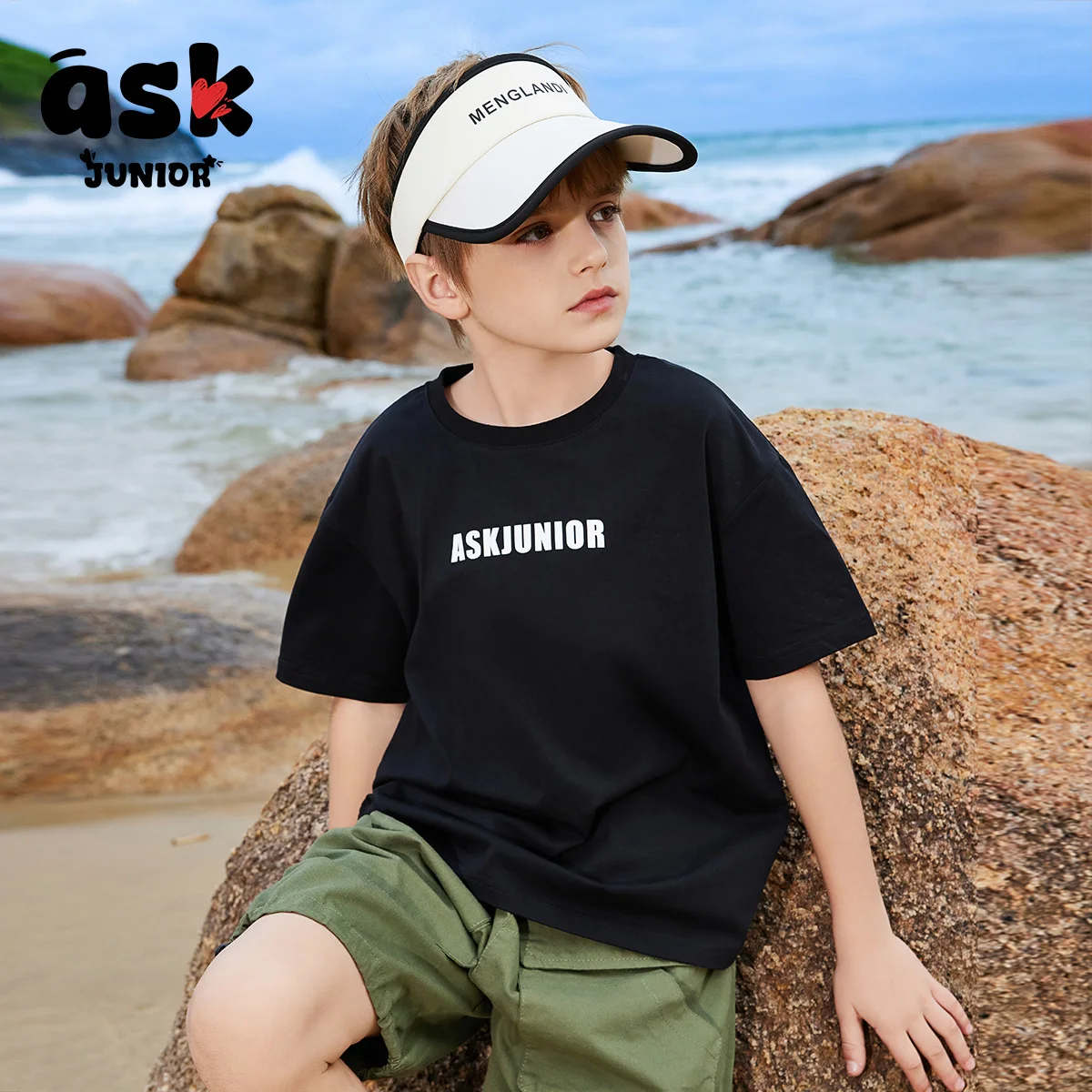 اسأل جونيور ملابس الأطفال المطبوعة العاكسة الملونة الأولاد الصيف أزياء الاتجاه عارضة تنوعا الأطفال تي شيرت #2